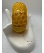 Bright Yellow Hinged Plastic Bangle, Vintage-Inspired Swirl Dot - $8.99