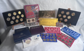 Coin Collection Lot Proof Coin Sets State Quarters Gold Certificate Ike ... - £127.85 GBP