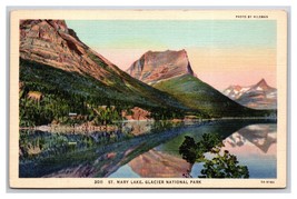 St Mary Lake Lake Glacier National Park Montana MT UNP Linen Postcard S25 - £3.12 GBP