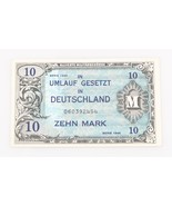 1944 Allemand 10 Mark Note XF Allied Occupation World Guerre II Très Fin... - €70,74 EUR