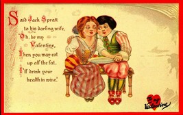 Merrimack Replica Of Antique Nursery Rhyme Valentine #5 &quot;Said Jack Spratt&quot; BK36 - £3.89 GBP