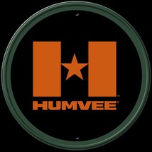 HUMVEE Flag Military American Garage Man Cave Wall Decor Round Metal Sig... - £17.02 GBP