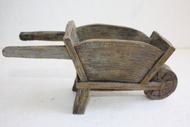 Vintage Ceramic Planter Ashtray Wooden Wheelbarrow Shaped Home Decoration - £22.24 GBP