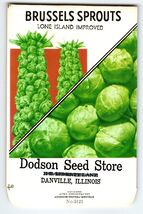 Dodson Seed Store Brussels Sprouts Packet EMPTY Envelope Vintage Danvill... - $11.69
