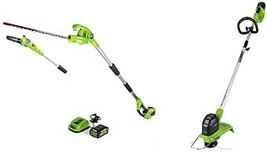 Greenworks&#39; 40V Cordless Pole Saw/Hedge Trimmer Attachment/String Trimmer Combo - £249.44 GBP
