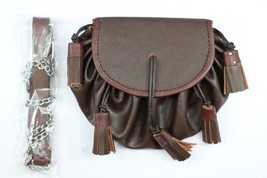 Brown Grained Leather Sporran With Chain Belt - $1,137.27 MXN