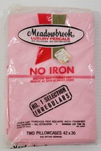 MM) Vintage Meadowbrook Luxury Percale Pink Pillowcases No Iron Irregulars - £9.37 GBP