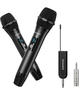 Wireless Microphone, [Clear Sound][Plug &amp; Play] Metal UHF Dual Cordless ... - £53.46 GBP