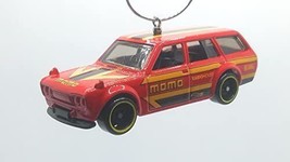 Christmas Ornament for 1971 Datsun 510 Wagon Red Black and Yellow Stripes - £26.94 GBP