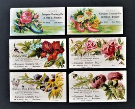 Lot 1880s Antique Victorian 6 Calling Cards Worcester Ma Europ EAN Crockery Co - £37.72 GBP