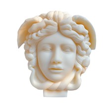 Large Medusa Bust Candle Mold Greek Sculpture Body Face Snake Hair Figure Wax Ca - £54.96 GBP