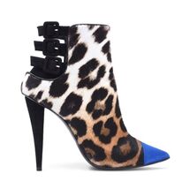 Giuseppe Zanotti Engie Calf Hair Leopard Print Ankle Booties Size 37 - $118.80