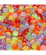 50 Letter Beads Alphabet Acrylic Assorted Lot BULK Wholesale Rainbow Coin * - $5.45
