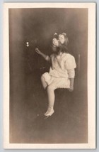 RPPC Adorable Little Hair Bows Real Photo Seated Studio Photo Postcard T25 - $5.95