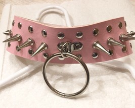 Cool 2” Wide Pink Spiked Choker From DollsKill New - £15.80 GBP