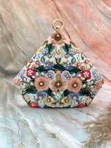 Women clutch bag / Handbag / Pyramid shape/ Printed Embroidered / Cotton fabric  - £32.68 GBP