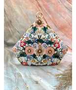 Women clutch bag / Handbag / Pyramid shape/ Printed Embroidered / Cotton... - £32.83 GBP