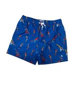 Penguin Swim Shorts Men&#39;s Large Blue Parrot Print Trunks Beach Summer - $533.52 MXN