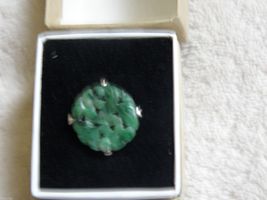 Vintage Chinese Japanese Sterling Silver Apple Green and Jade Jadeite Ring, sz 6 - £346.05 GBP