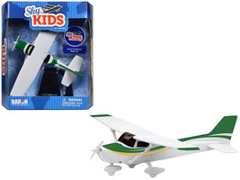 Cessna 172 Aircraft White Green Yellow Stripes Sky Kids 1/42 Plastic Airplane - £25.48 GBP