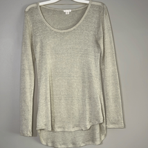 Xhiliration oatmeal colored lightweight scoopneck knit sweater - $9.80