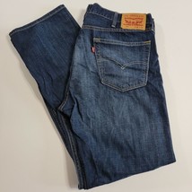 Levis 505 Regular Fit Jeans Men&#39;s Measured Size 38x31 Straight Leg Blue Denim - £17.77 GBP