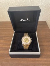 JBW Womens J6279 Gold Tone Diamond Accented Mother-of-Pearl Dial Day/Dat... - $148.49