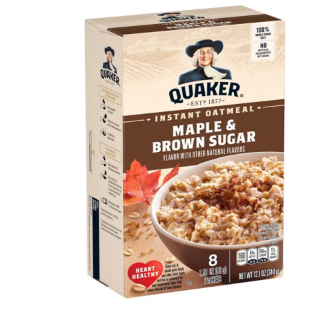 Quaker Oats Instant Oatmeal Cup Maple Brown Sugar1.51oz x 8 pack - $32.99