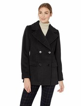 Lark &amp; Ro Womens Double Breasted Peacoat Coat 45% Wool Jacket Black Size 10 - £35.60 GBP