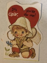Vintage Valentine Greeting Card It’s Clear You’re For Me Box4 - $3.95