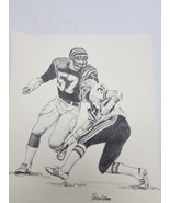 Shell Oil Co Vtg Nfl 11×14 Penciltech Poster Reggie Williams - $302.66 MXN
