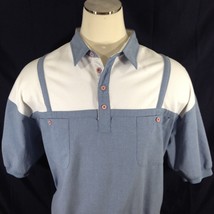  Alexxus Vintage Shirt Mens Blue/White Loose Fit Pullover Pockets Sz 3XLT - £13.82 GBP