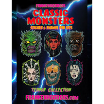 Frankenhorrors vintage Halloween Classic monster die cut vinyl stickers ... - £3.19 GBP