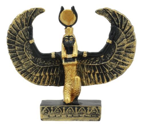 Egyptian Goddess Of Magic Isis With Open Wings Dollhouse Miniature Statue - $12.99