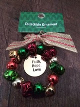 Ganz Collectable Wreath Christmas Ornament &quot;Faith Hope Love&quot; New. - £16.78 GBP