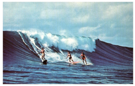 Surfing Hawaii Big Waves Men &amp; Women Hawaii Postcard - £6.22 GBP