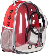 Bubble Travel Cat Dog Carrier Backpacks for Travel, Outdoor Use- Red - $55.00