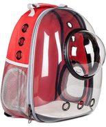 Bubble Travel Cat Dog Carrier Backpacks for Travel, Outdoor Use- Red - £43.20 GBP