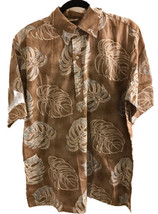 Go Barefoot Men&#39;s Large Short Sleeve - Beige / White Blue Floral Hawaiia... - £15.63 GBP