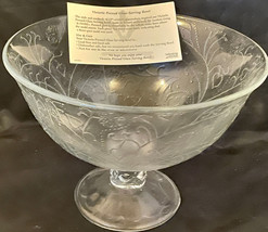 Victoria Pressed Glass Serving Bowl On Pedestal 10&quot; x 7-1/2&quot; High - £27.91 GBP