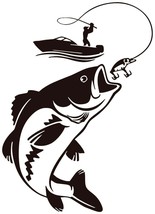 Fisherman Big Fish catch Logo Vinyl Decal - $2.81+