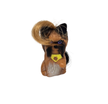 VINTAGE 1994 KENNER LITTLEST PET SHOP SILKY BROWN YORKIE PUPPY DOG  HAIR... - $9.50