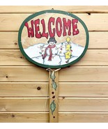 Christmas Snowman Vintage Welcome Sign Shine Co Handmade Hand Painted NN... - $50.23 CAD