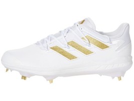 adidas Men's Adizero Afterburner 8 Baseball Shoe, White/Gold Metallic/White, 7 - $72.84
