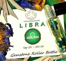 LIBRA Zodiac Roller Bottle Crystal Set for Essential Oil Astrology Wicca... - $10.25