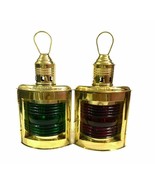 Set vintage in metallo nautico di 2 lanterne per lampade a olio per navi... - £85.41 GBP
