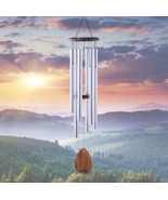Wind Chimes for outside Large - 38&quot; Silver Heavy Duty Outdoor Chimes Por... - £41.56 GBP