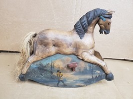 Antique Wooden Carved Carousel Horse Doll Size Paint Decorated Folk Art Pony  - £513.08 GBP