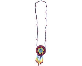 Mia Jewel Shop Round Beaded Medicine Pouch Seed Bead Flower Mandala Fringe Dangl - £19.91 GBP