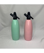 Lot Of 2 VTG ISI Austria 1000ml Seltzer Bottle Pink And Mint 1980s - €54,58 EUR